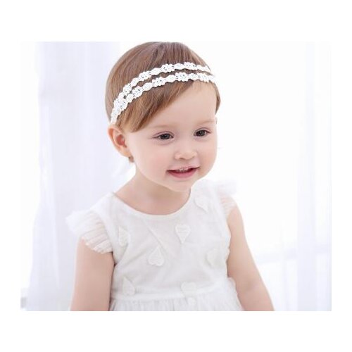 1pcs 2017 New Newborn double Lace Elastic Hair band rhinestone Headbands Turban Kids Headwear bebe Hair Accessories
