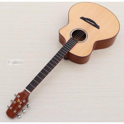 Professional Full solid wood acoustic guitar 40 inch 6 strings guitar wood guitar folk guitar natural color high gloss finish