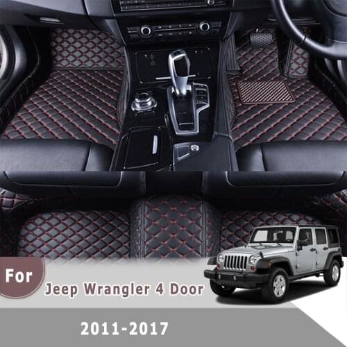 RHD Carpets For Jeep Wrangler 2017 2016 2015 2014 2013 2012 2011 (4 Doors) Car Floor Mats Auto Interior Protectors Accessories