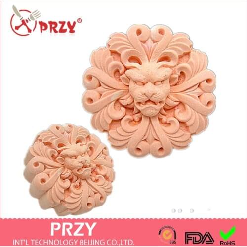 Silica Gel 2D Silicone Soap/polymer Clay/cold Porcelain Clay/plaster Mold - Horned Lion- Handmade Soap Mold Moulds PRZY 001