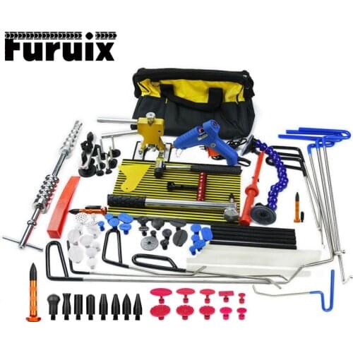 Furuix Rods Hooks Dent Puller Dent Lifter lamp Light Slide Hammer Car Dent Remover Kit Glue stick Removal Hail Rods tool set