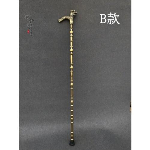 Animal head real pure Brass crutch pure copper bibcock He crutches the cane tick best collection adornment cane old man At