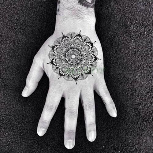 Waterproof Temporary Tattoo Sticker Mandala Black Flower tatto flash tatoo fake tattoos tatouage kit completo for girl women men