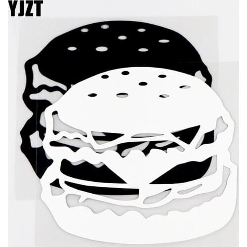 YJZT 13.9×12.5CM Creative Food Vinyl Decals Car Window Funny Decor Burger Car Stickers Black / Silver 10A-0762