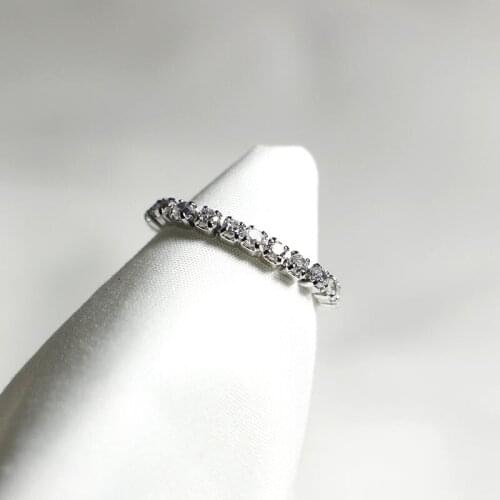 Fashion Simple Zircon Ring S925 Sterling Silver Ring for Women