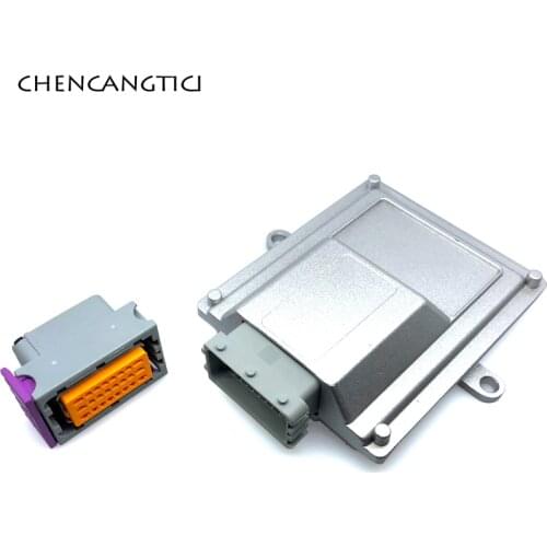 1 Set 24 Pin Way Single Hole Aluminum Car Ecu Case Enclosure With Fci Pcb Connectors For Honda Audi A6 Automotive