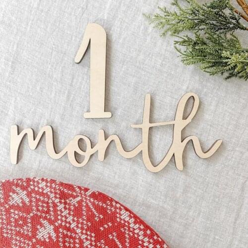 12 Pcs/set Wooden Baby Monthly Milestone,Baby Shower Gift,Monthly Photo Prop,Milestone Marker,New Baby Gift,Babys First Year