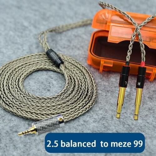 4.4 2.5 4 pin mm xlr 16cores Headphones Cable 3.5 stereo Audio Plug Audio Upgrade Cable to 2.5 For Meze 99 Classics Focal Elear
