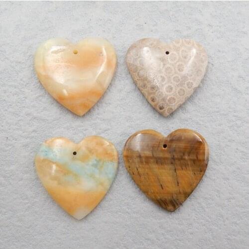 4PCS New design,Handmade Semiprecious Stone Rhodonite Heart-shaped Earrings Pair 25X25X7mm33.2g