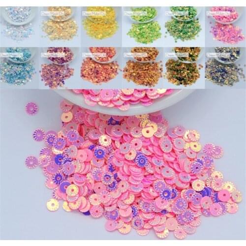 50g) 4mm Wheel Sequins Brilliant Colors Loose Sequins Paillette Sewing Craft for Garments Accessories Kids Diy Nail Art etc