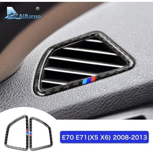 Airspeed Carbon Fiber Air Conditioning Outlet Frame Car Air Outlet Vent Trims LHD for BMW E70 X5 E71 X6 Accessories Car Styling