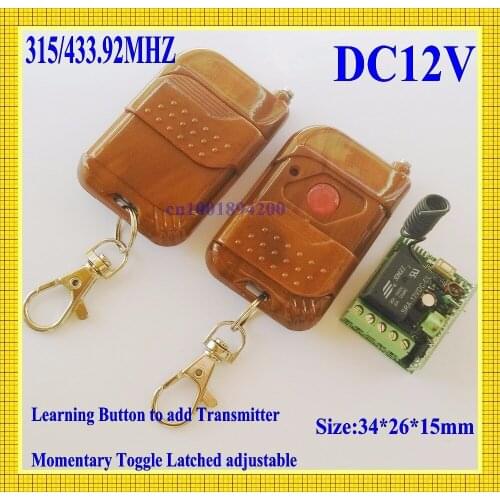 Electric Control Lock /Gateway wireless switch System 12V wireless remote control switch system Transceiver Mini Relay Receiver