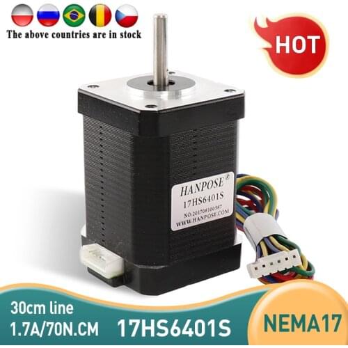 Hybrid stepper motor 2-phase nema 17 motor 60mm 1.7A, 0.73NM, 60mm, 4-wire nema17 17HS6401S for 3D printer cnc