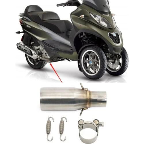 Motorcycle Exhaust Muffler Middle Link Pipe For Piaggio BEVERLY300 MP3 2009-2016 Slip-on Exhaust System Escape Middle Pipe