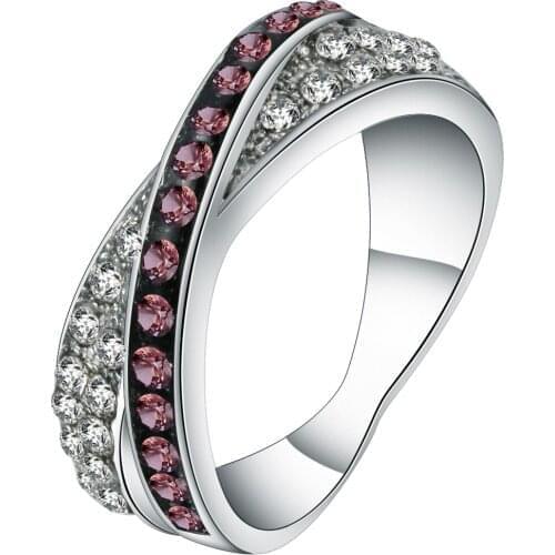 Hainon Luxury Cross Ring Full Paved CZ Fashion White Gold Filled Jewelry Vintage Wedding Rings For Women Birthday Stone Rings