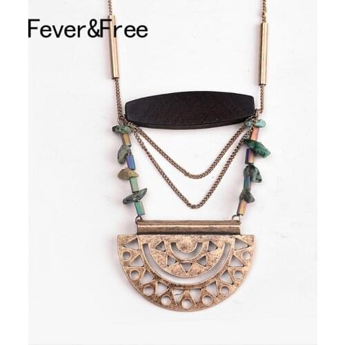 Fever&Free Dainty Triangle Hollow Out Necklace Women Retro Beads Pendant Necklaces Bijoux Collier Femme Jewelry Wholesale Collar