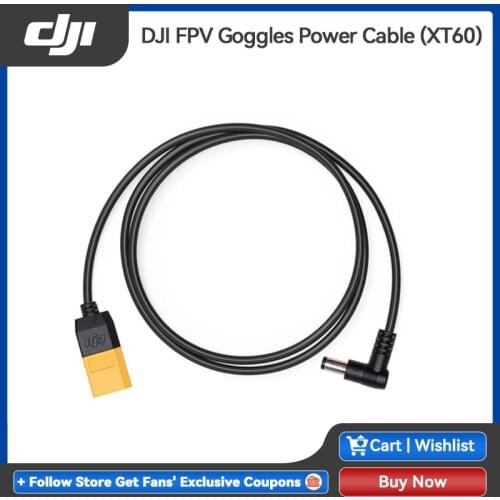 DJI FPV Goggles Power Cable (XT60)XT60 to DC power cable connects the DJI FPV Goggles to the battery Original