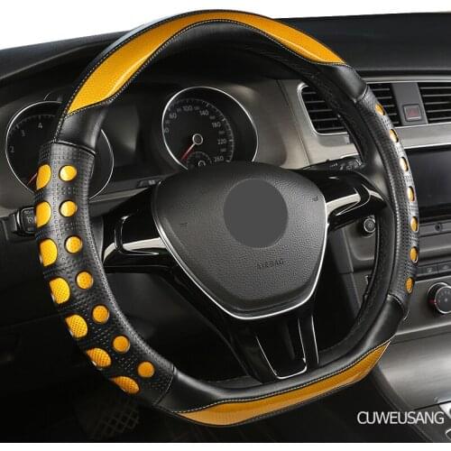 CUWEUSANG Carbon Fiber Leather Car Steering Wheel Cover For Chevrolet Cruze Captiva Lacetti Aveo Niva Spark Sonic Trax Camaro