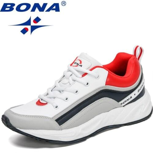 BONA 2021 New Designers Running Shoes Lightweight Breathable Mans Sport Shoes Comfortable Fashion Men Sneakers Athletic Shoes