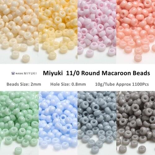 Miyuki 11/0 Round Glass Beads Opaque Macaroon Japanese Uniform Seed Beads For DIY Jewelry Making Earrings And Bracelets Material