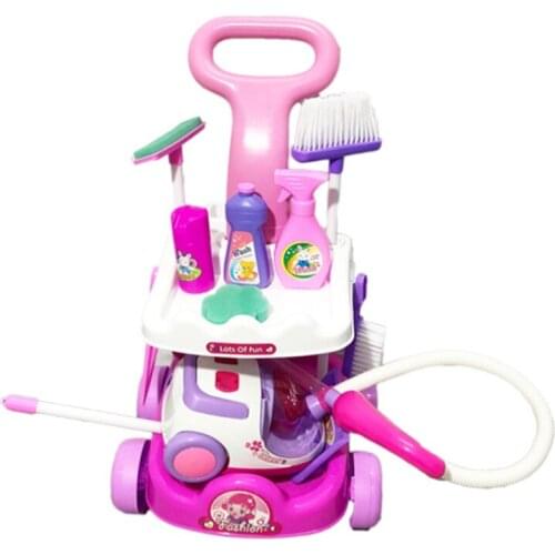 Mini Vacuum Cleaner Play House Music Light Clean Up Simulation Dust Collector Pretend Play Toy