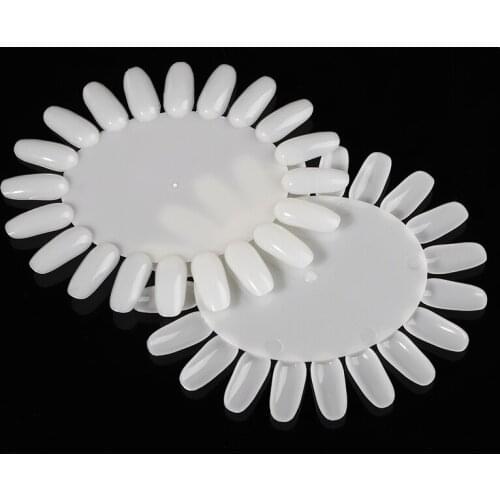 2PCS/Set False Nail Art Nature Color Chart Tips Display Practice Wheel UV Gel Polish Round Board Acrylic Manicure Tool Nail Deco