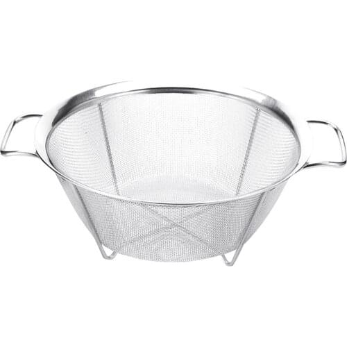 Stainless Steel Fine Mesh Washing Rice Strainer Portable Fruits Vegetable Sieve Colander Multifunctional Kitchen Supplies