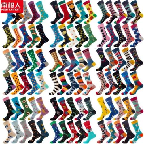Nanjiren 10 pair socks for women and men cotton funny crew socks cartoon animal fruit warm socks christmas gift middle socks