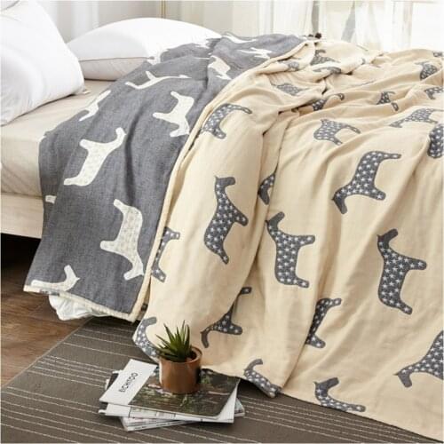 Pure Cotton Blanket with Four Layers of Gauze Quilting Comforters King Size Blanket Cover Super Soft Comfortable Summer Blanket