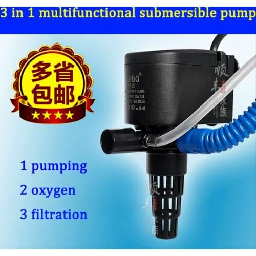 3 in 1 submersible pump ultra quiet tank aquarium oxygen water filter circulating
