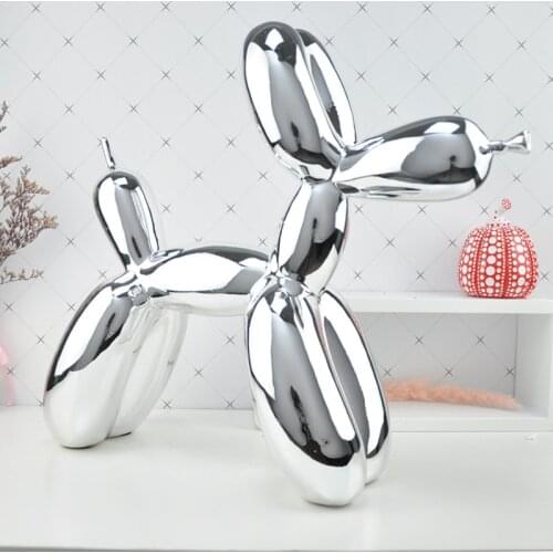 Plating balloon dog Statue Resin Sculpture Home Decor Modern Nordic Home Decoration Accessories for Living Room Animal Figures