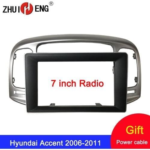 7/9 inch 2 Din Car Radio Frame for Hyundai Accent 2006-2011 fascia Car DVD GPS Player mount kit car accessory in dash car radio