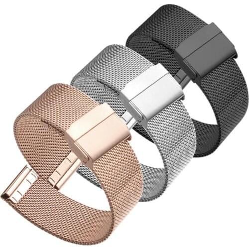 12mm 14mm 16mm 18mm 20mm 22mm Milanes Strap For Samsung Galaxy Watch Active2 Huawei Watch GT 2 42/46mm DW Stainless Steel Strap