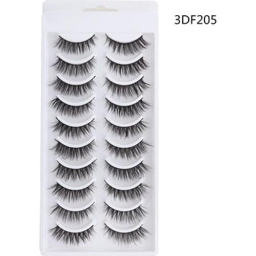 10pairs Eyelashes 3D Multilayer Lashes Natural long Cross False Eyelashes Handmade Reusable Eyelashes Extension for Makeup