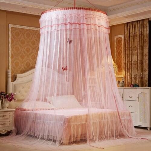 Romantic Round Princess Mosquito Net Hanging Lace Cotton Mosquito Net Bedcover Ceiling Hanging For Home Decor 6 Colors