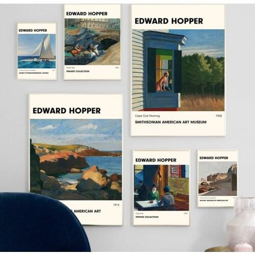 Edward Hopper Private Exhibition Modern Wall Art Canvas Painting Nordic Posters And Prints Wall Pictures For Living Room Decor