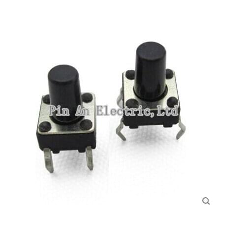 50pcs/lot 6x6x9MM 4PIN G94 Tactile Tact Push Button Micro Switch Direct Self-Reset DIP Top Copper