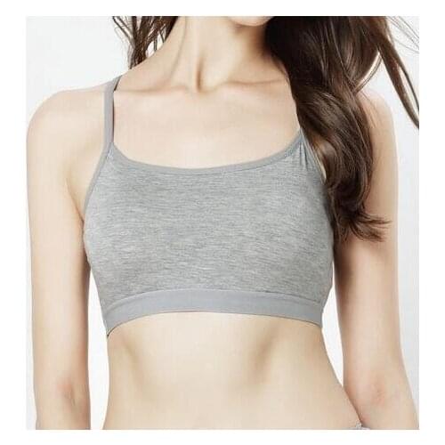 Thin tube top with chest pad small vest female bottoming strap short section without steel ring bra summer girl underwear