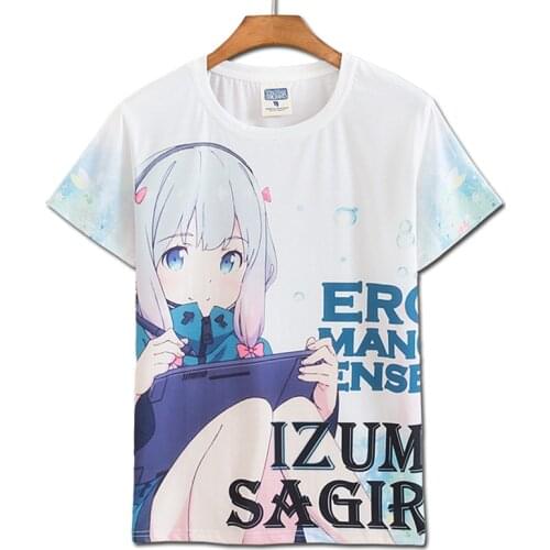 Top Anime Tees COSPLAY Izumi Sagiri Casual Fashion Short Sleeve Cute Men&Women Summer full color T-shirt