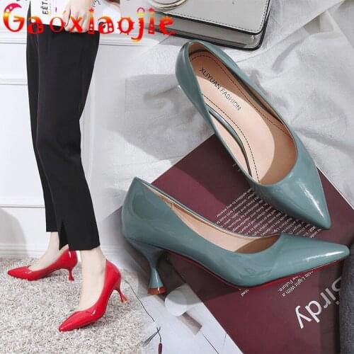 Candy Color Elegant Womens Pumps 2021 Fashion Pointed Toe Chic Cup Heel High Heels Spring And Autumn New 6.5CM Dress Party Shoes
