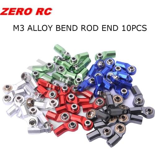 10PCS M3 ALLOY STEERING LINKAGE Ball Head Holder Bend Rod End For 1/10 RC AXIAL SCX10 D90 D110 TRX4 RGT CC01 Crawler Truck