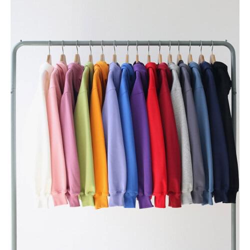 2021 Autumn/Winter Hoodies Women Thick Warm Pullovers Long Sleeve Hooded Hoodies Women Casual Loose Solid Sweatshirt Femme Tops