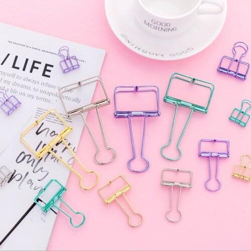 1Piece Colourful Tail Clip Food Packaging SealingSchool Stationery Supply Creative Decorative Metal Clips Kawaii