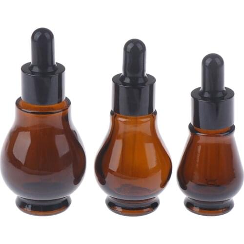 1 Pcs Good Quality 10/20/30ml Empty Brown Glass Dropper Bottles With Pipette For Essential Oil