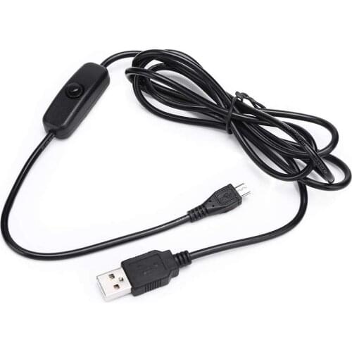 2pcs/lot Power Supply Cord Micro USB Cable with ON/Off for Raspberry Pi Switch Easy Start/Reboot