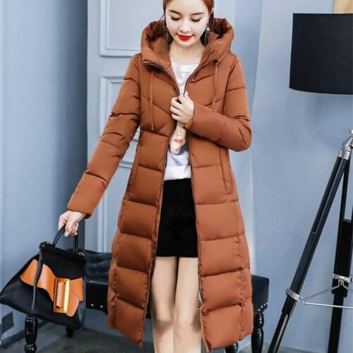 2019 Plus Size 4XL Hooded Outwear Parkas Women Winter Coat Long Slim Thicken Warm Jacket Down Cotton Padded Jacket HK140