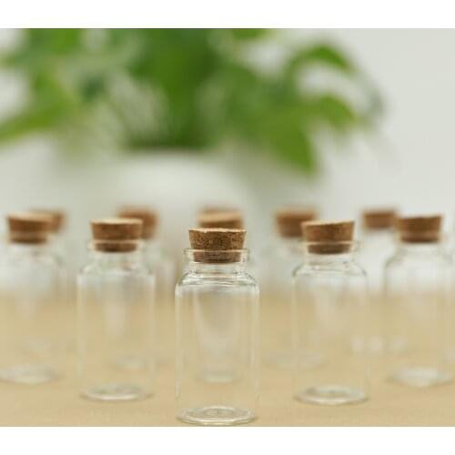 24 Pieces 30*60mm 25ml Mini Glass Jars Test Tube Crafts Jars Cork Stopper Transparent Empty Small Glass Bottle Vial