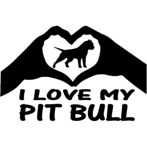 30cm I Love My Pit Bull Animal Dog Car Styling Decor Vinyl Car Sticker 6z-0007