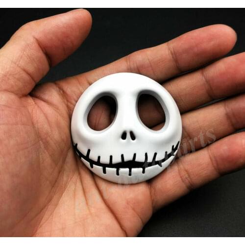 3D White Jack Skellington Skull Pumpkin Face Car Emblem Motorcycle Badge Sticker