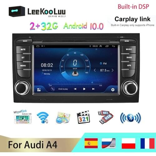 LeeKooLuu Car Radio 2 Din Android 10 Autoradio For Audi A4 B6 B7 S4 B7 B6 RS4 B7 SEAT Exeo 2Din Stereo Multimedia DSP Carplay